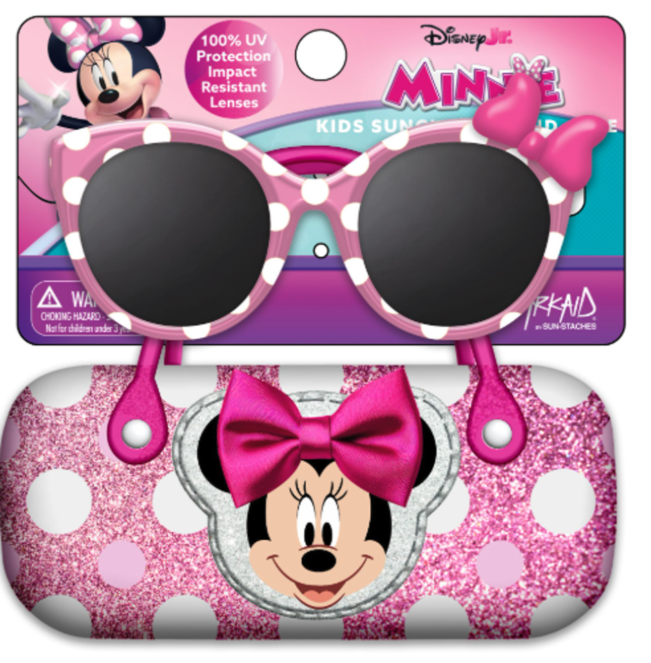 3 Pack Officially Licensed 2pk Glasses + Hard Case w/Handles Minnie Mouse