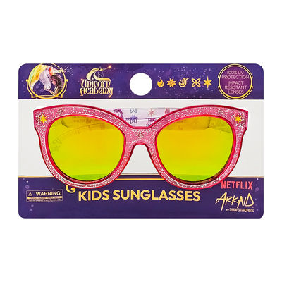 3 Pack Officially Licensed Kids Arkaid Unicorn Academy Pink Glitter Wayfarer