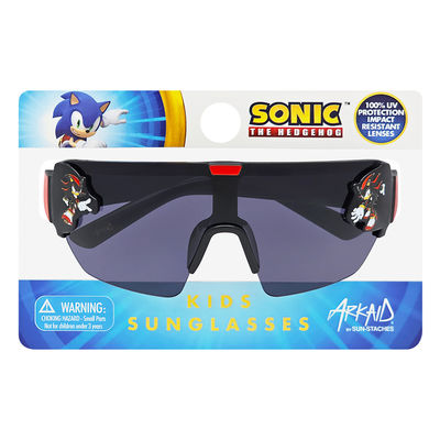 3 Pack Officially Licensed Kids Arkaid Sega Shadow Black and Red Large Lens Sports Wrap